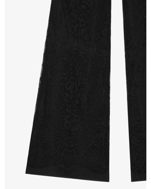 Pantalon évasé en dentelle Givenchy en coloris Black