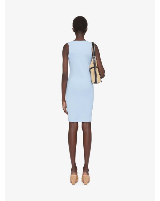 Givenchy Blue Tank Dress In Cotton With 4g Detail