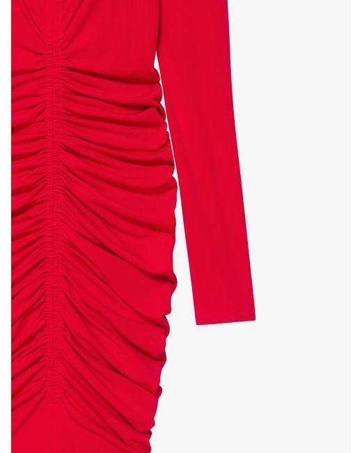 Givenchy Red Ruched Dress