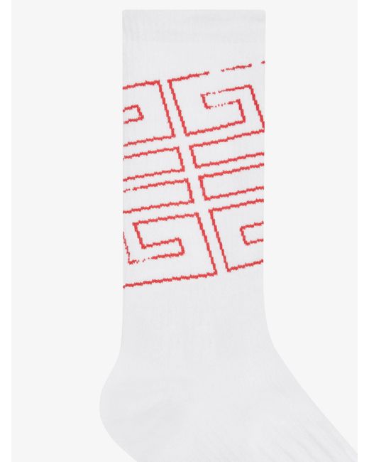 Givenchy White 4G Socks for men