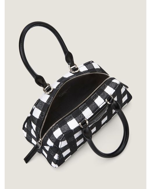 Givenchy Natural Mini Embroidered Antigona East-West Bag With Checks