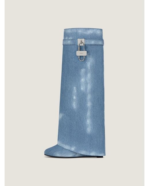 Givenchy Blue Shark Lock Boots