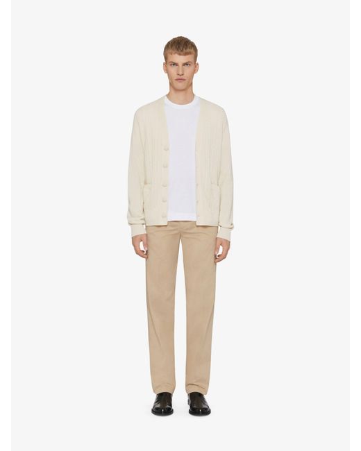 Givenchy White 4G Cable-Knit Cardigan for men