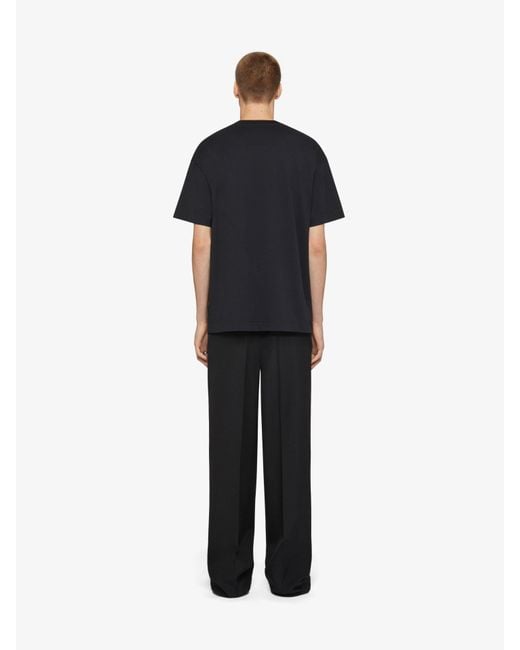 T-shirt in cotone oversize Psychedelic di Givenchy in Black da Uomo