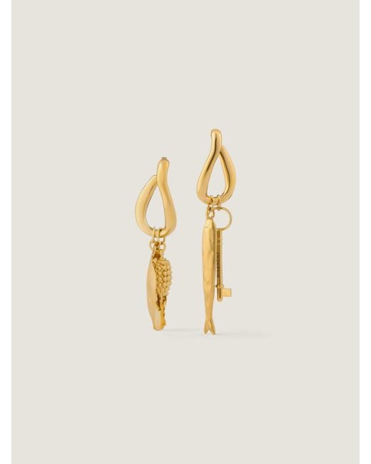 Givenchy Natural Lucky Charms Asymmetric Earrings
