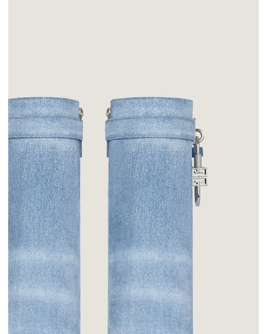 Givenchy Blue Shark Lock Ankle Boots