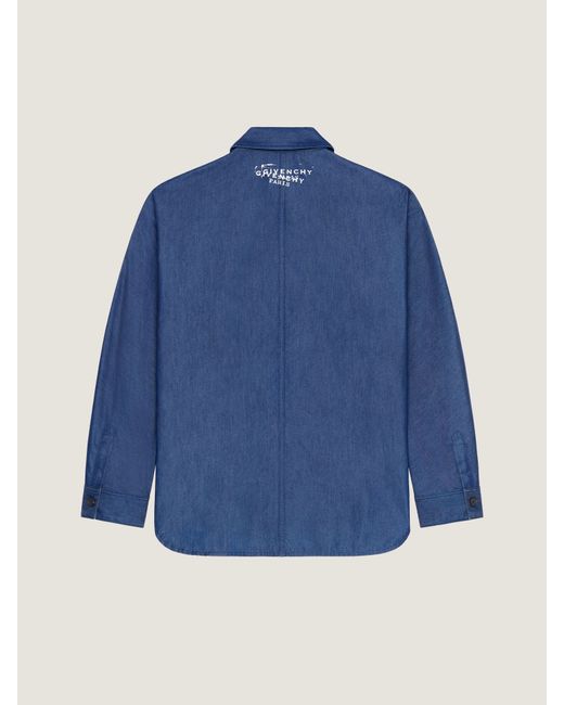 Givenchy Blue Couture Seam Overshirt Denim With Stamp for men