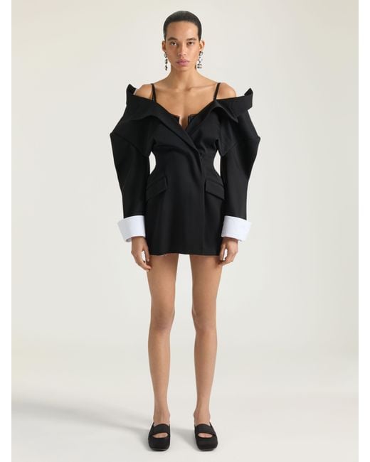 Givenchy Black Slashed Mini Tailored Dress