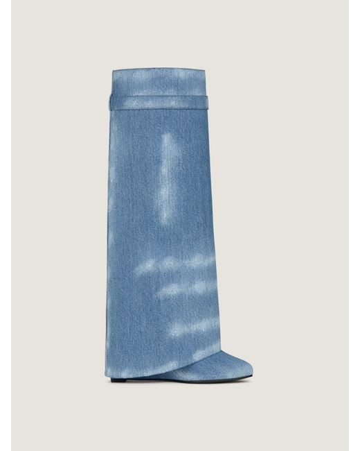 Givenchy Blue Shark Lock Boots