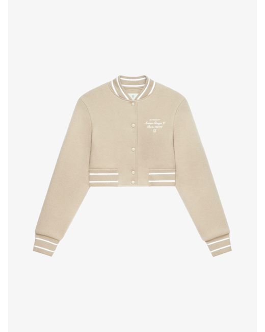 Givenchy Natural Cropped Varsity Jacket