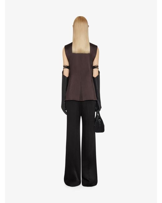 Pantalon de tailleur évasé en crêpe envers satin Givenchy en coloris Black
