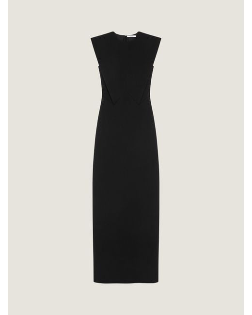 Givenchy Black Structured Sleeveless Stretch-Wool Blend Maxi Dress