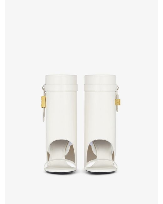 Givenchy White Shark Lock Sandal Boots