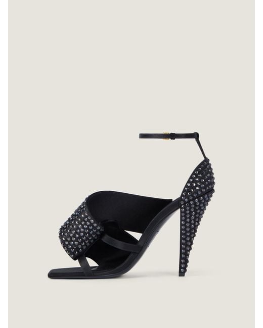 Givenchy Blue Sliced Square Heeled Sandals