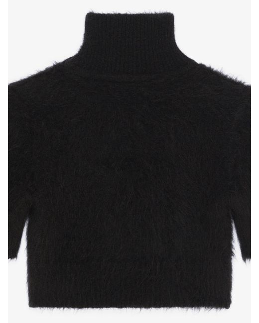 Pullover corto in lana di alpaca di Givenchy in Black