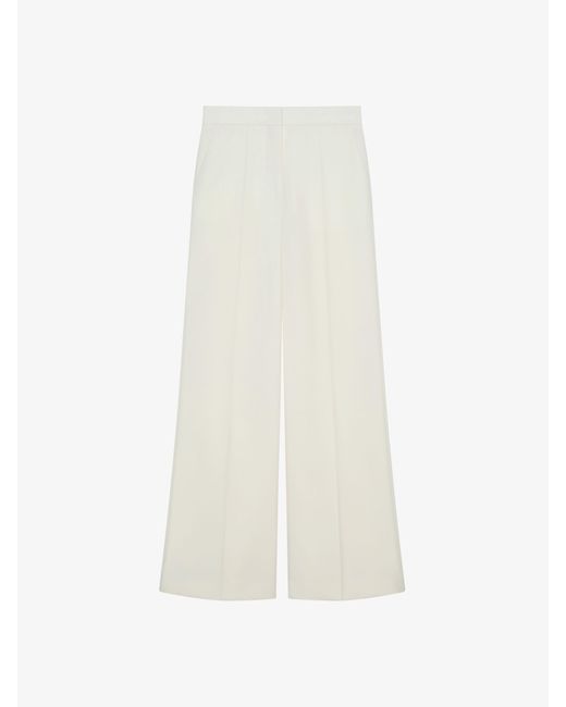 Pantaloni tailleur svasati in lana e mohair di Givenchy in White