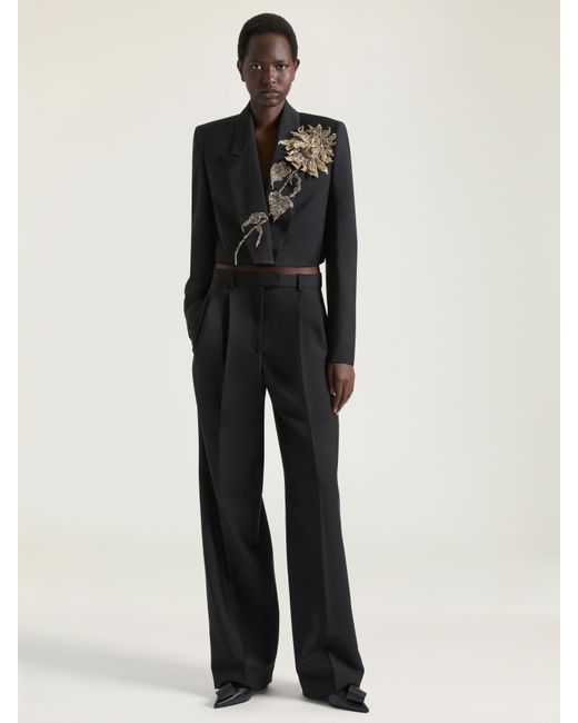 Givenchy Black Cropped Embroidered Jacket