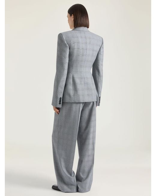 Givenchy Gray Double-Breasted Checked Jacket