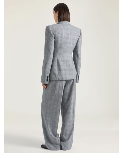 Givenchy Gray Double Pleat Checked Pants