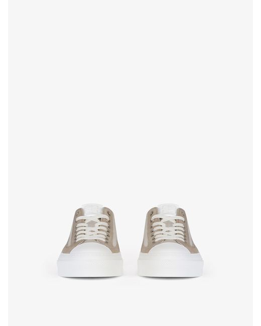 Sneaker City di tela e pelle scamosciata di Givenchy in White da Uomo