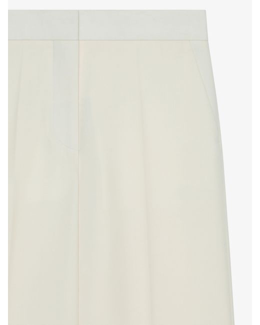 Pantalon de tailleur évasé en laine et mohair Givenchy en coloris White