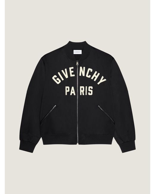 Bomber Couture Seam en satin brodé Paris Givenchy pour homme en coloris Black