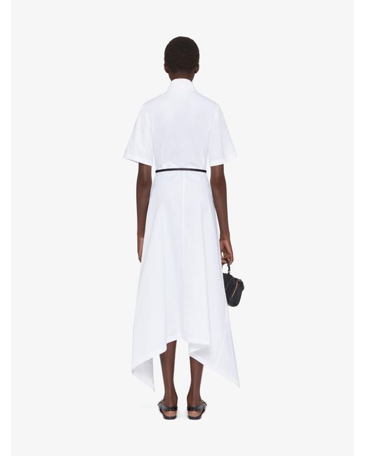Givenchy White Voyou Dress In Poplin