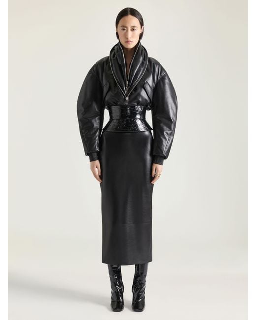 Givenchy Black Corset Belt In Leather With Tape Print