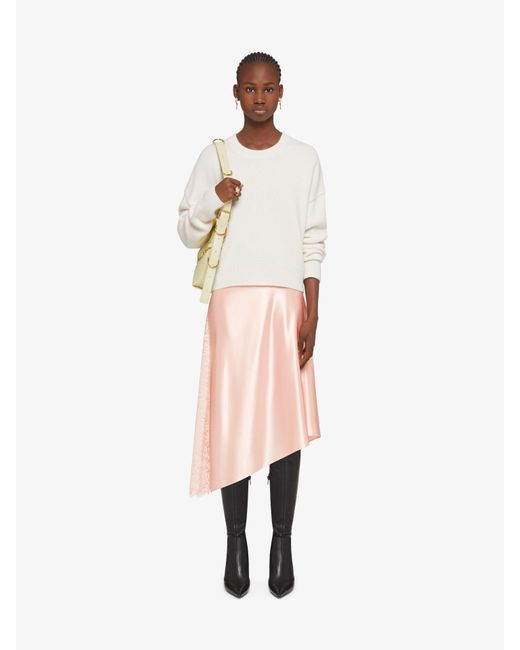 Jupe en satin et dentelle Givenchy en coloris Pink