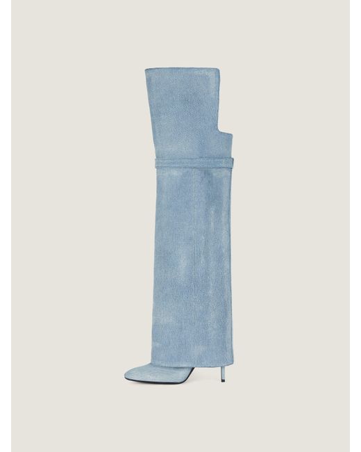 Givenchy Blue Shark Lock Stiletto Over-The-Knee Boots