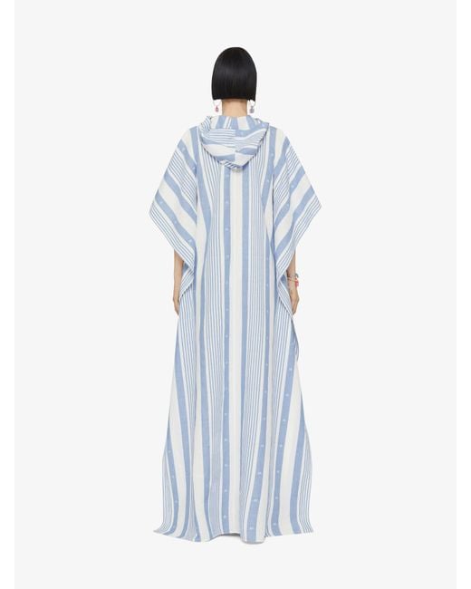 Givenchy Blue Kaftan In Cotton And Linen With 4g Stripes