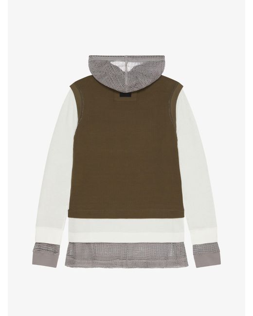 Givenchy Natural Overlapped Hooded T-Shirt for men