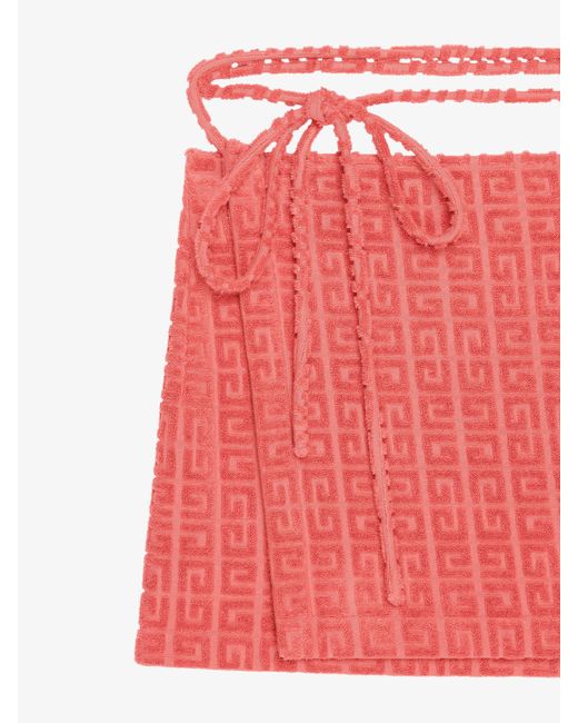 Mini jupe portefeuille en coton éponge 4G Givenchy en coloris Red