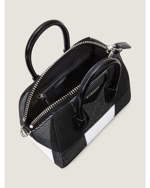 Givenchy Multicolor Mini Embroidered Antigona Bag With Checks