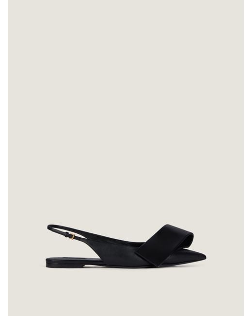 Givenchy White Twisted Ribbon Flat Slingbacks