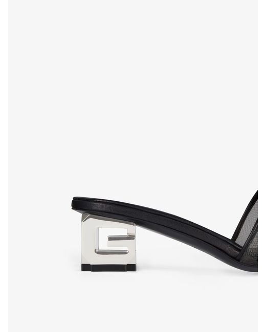 Givenchy White G Cube Mules