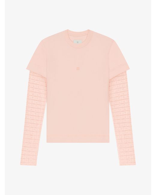 Givenchy Pink Overlapped Slim Fit T-Shirt