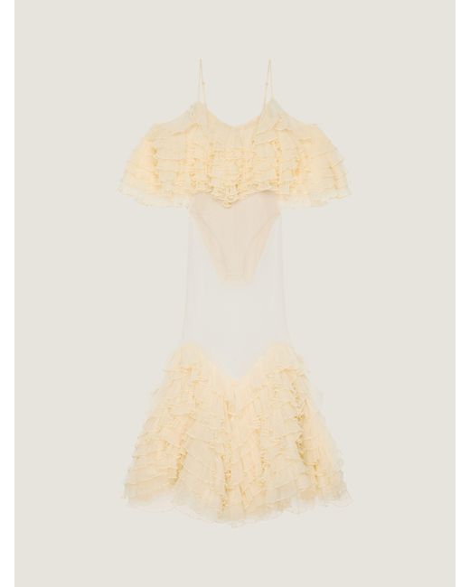Givenchy Natural Long Ruffled Dress