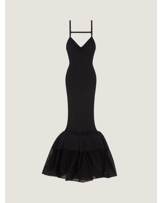 Givenchy Black Open Back Ruffled Dress