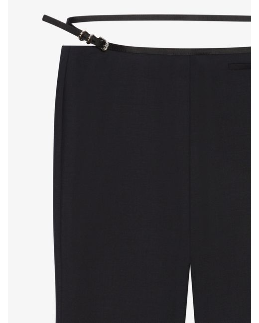 Pantaloni tailleur svasati Voyou in lana e mohair di Givenchy in Black
