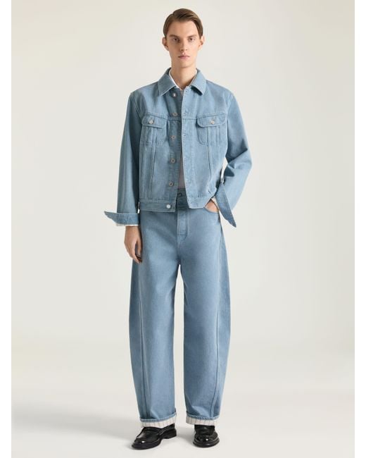 Givenchy Blue Couture Seam Light Jeans With Striped Reverse for men