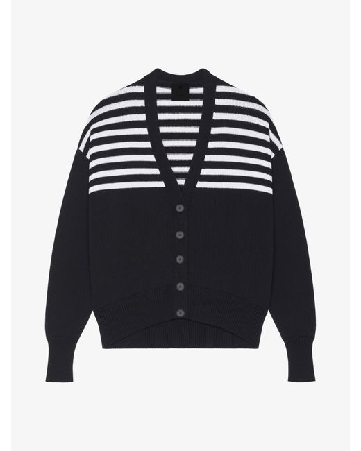 Givenchy Blue Cardigan 4g A Righe