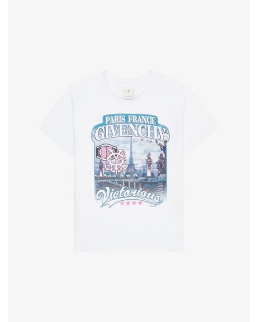 Givenchy Blue World Tour Boxy Fit T-Shirt for men