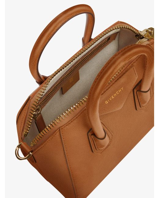 Givenchy Brown Mini Antigona Bag In Leather