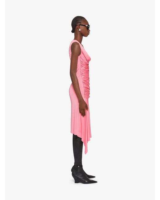 Robe drapée asymétrique en jersey Givenchy en coloris Pink