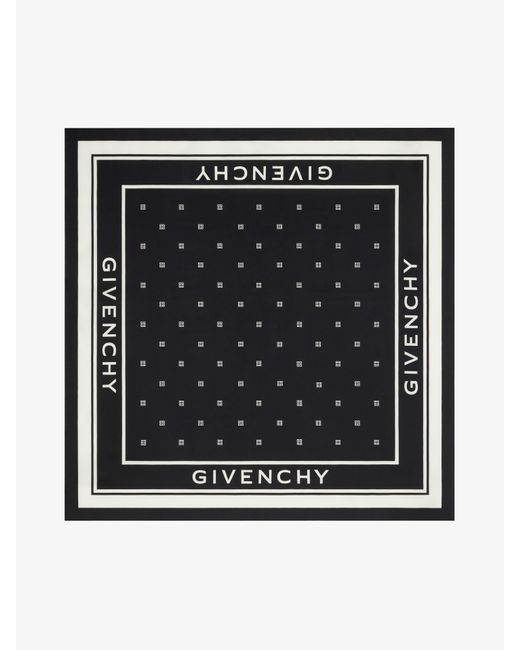 Carré en soie 4G Givenchy en coloris Black