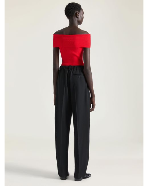 Givenchy Red Slim Fit Off-The-Shoulder Top
