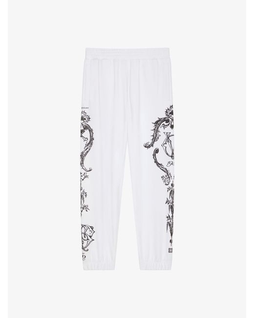 Pantaloni da jogging Crest in tessuto garzato di Givenchy in White da Uomo