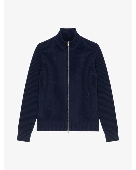 Cardigan con zip in lana e cachemire di Givenchy in Blue da Uomo