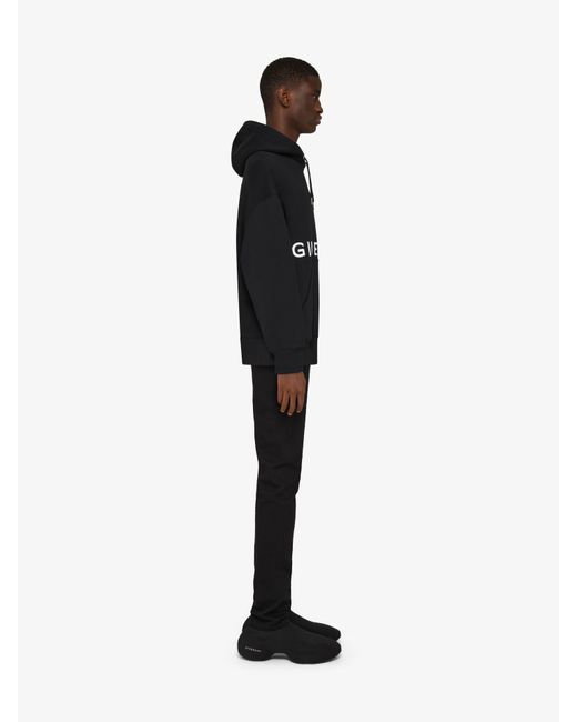 Felpa con cappuccio 4G in tessuto garzato di Givenchy in Black da Uomo
